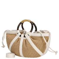Coccinelle Shell Straw - Top Handle Bag 37 cm (natural/pearl)