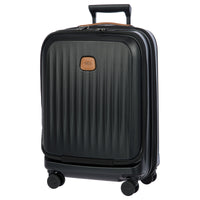 Brics Taormina - 4-Wheel Cabin Trolley with Front Pocket 55 cm Expandable USB (Color: black)