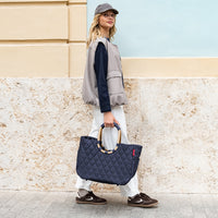 reisenthel shopping loopshopper L - Einkaufstasche mit Bügel 46 cm (frame rhombus midnight gold)