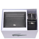 Lacoste Accessoire Geschenkset - Kreditkartenetui 6cc und Gürtel Leder (black, 115 cm)