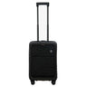 Brics BY Ulisse - 4 - Rollen - Kabinentrolley mit Vortasche 55 cm erw. USB (black, 55 cm (Vortasche)) - Markenkoffer