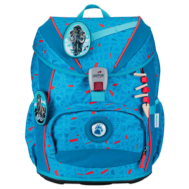 DerDieDas ErgoFlex Light Exklusiv Superflash - Schulranzen Set 5tlg. 800g (Blue Ice) - Markenkoffer