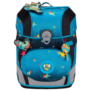 DerDieDas ErgoFlex Tiny Exklusiv LED - Schulranzen Set 5tlg. 900g (Rainbow Star) - Markenkoffer