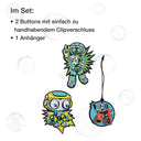DerDieDas Zubehör Wechselbuttons 3tlg. (Blue Robot) - Ansicht 2