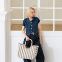 reisenthel shopping loopshopper L - Einkaufstasche mit Bügel 46 cm (summerstripes coffee) - Ansicht 4