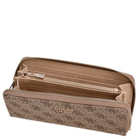 Guess Brenton SLG Large Zip Around - Geldbörse 12cc 21 cm (latte logo) - Markenkoffer
