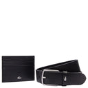 Lacoste Accessoire Geschenkset - Kreditkartenetui 6cc und Gürtel Leder (black, 100 cm) - Markenkoffer
