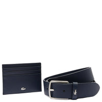 Lacoste Accessoire Geschenkset - Kreditkartenetui 6cc und Gürtel Leder (light adriatic blue, 95 cm)