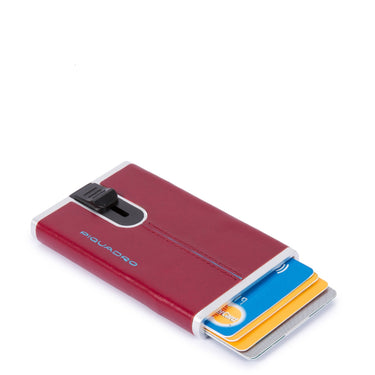 Piquadro Blue Square Slide - Kreditkartenetui 5cc 10 cm (red) - Markenkoffer