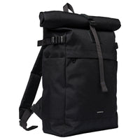 Sandqvist Icon Rolltop - Rucksack M 14" 60 cm (black/ black with black leather) - Markenkoffer