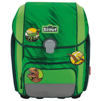 Scout Genius DIN - Schulranzen Set 4 tlg. mit Turnbeutel (Dino Rex) - Markenkoffer