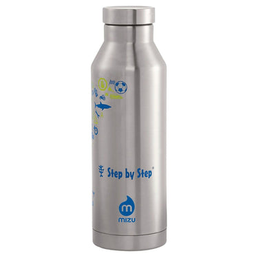 Step by Step Zubehör 500 ml Isolierte Edelstahl - Trinkflasche (Blau/Gelb) - Markenkoffer