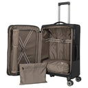 Travelite Crosslite - 4 - Rollen - Trolley M 66 cm erw. (black) - Markenkoffer