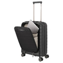 Travelite Mooby - 4 - Rollen - Kabinentrolley mit Vortasche S 55 cm (black) - Markenkoffer