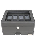 Windrose Tempora - Uhrenkoffer (für 8 Uhren) 26.5 cm (grau) - Markenkoffer