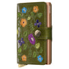Secrid Miniwallet Stitch Floral - Credit Card Holder 6cc 10.2 cm RFID (olive+)