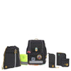 Lässig School Set Boxy Unique - School Backpack Set 7 pcs (Color: Black)