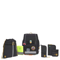 Lässig School Set Boxy Unique - School Backpack Set 7 pcs (Color: Black)