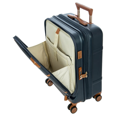 Brics Bellagio - 4 - Rollen - Kabinentrolley mit Vortasche 55 cm erw. recycelt (blue/tan) - Markenkoffer