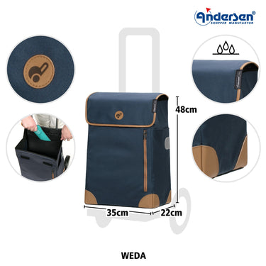 Andersen Scala Shopper Weda - Einkaufstrolley 101 cm (blau) - Markenkoffer