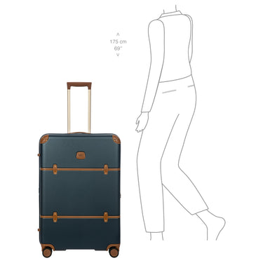 Brics Bellagio - 4 - Rollen - Trolley 76 cm erw. recycelt (blue/tan) - Markenkoffer