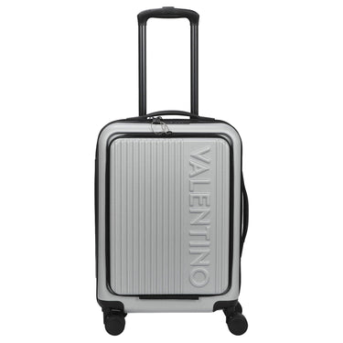 Valentino Bags Lexplor - 4-Wheel Cabin Trolley with Front Pocket 14" 55 cm (Color: silver)