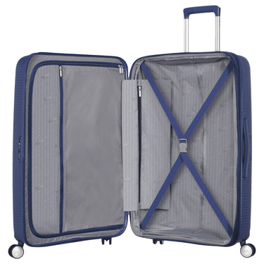 American Tourister Soundbox - 4 - Rollen - Trolley 77 cm erw. (blau) - Markenkoffer