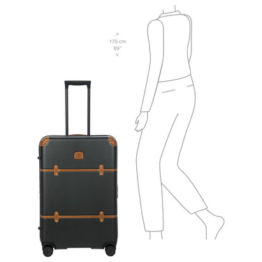 Brics Bellagio - 4 - Rollen - Trolley 70.5 cm erw. recycelt (black/tan) - Markenkoffer
