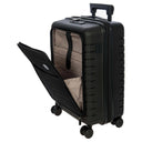 Brics BY Ulisse - 4 - Rollen - Kabinentrolley mit Vortasche 55 cm erw. USB (black, 55 cm (Vortasche)) - Markenkoffer