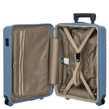 Brics BY Ulisse - 4 - Rollen - Kabinentrolley mit Vortasche 55 cm erw. USB (grey blue) - Markenkoffer