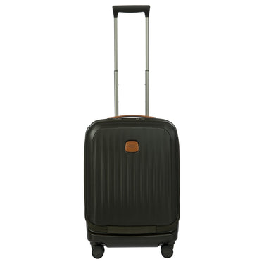 Brics Taormina - 4 - Rollen - Kabinentrolley mit Vortasche 55 cm erw. USB (olive) - Markenkoffer
