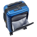 Delsey Paris Shadow 5.0 - 4 - Rollen - Kabinentrolley mit Vordertasche S 55 cm erw. USB (blau) - Markenkoffer