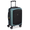 Delsey Paris Shadow 5.0 - 4 - Rollen - Kabinentrolley mit Vordertasche S 55 cm erw. USB (grün) - Markenkoffer