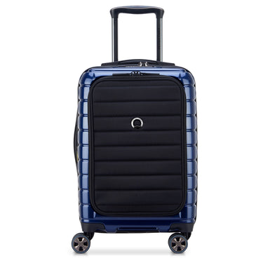 Delsey Paris Shadow 5.0 - 4 - Rollen - Kabinentrolley mit Vordertasche S 55 cm erw. USB (marineblau) - Markenkoffer