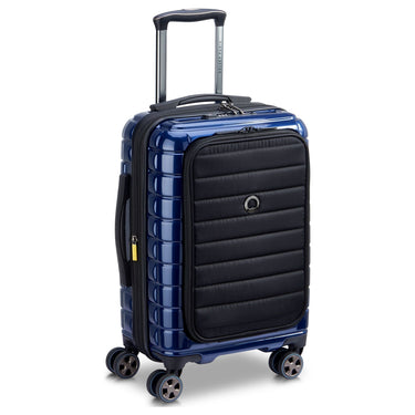 Delsey Paris Shadow 5.0 - 4 - Rollen - Kabinentrolley mit Vordertasche S 55 cm erw. USB (marineblau) - Markenkoffer