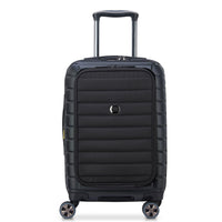 Delsey Paris Shadow 5.0 - 4-Rollen-Kabinentrolley mit Vordertasche S 55 cm erw. USB (schwarz)