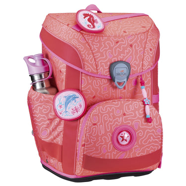 DerDieDas ErgoFlex Easy Exklusiv Superflash - Schulranzen Set 5 tlg. 950g (Coral Reef) - Markenkoffer