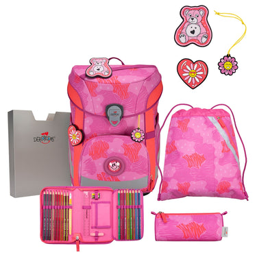 DerDieDas ErgoFlex Easy - Schulranzen Set 5tlg. 950 g (Roses) - Markenkoffer