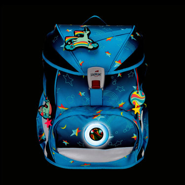 DerDieDas ErgoFlex Exklusiv LED - Schulranzen Set 5tlg. 800g (Rainbow Star) - Markenkoffer