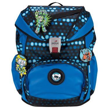 DerDieDas ErgoFlex Exklusiv Superflash - Schulranzen Set 5tlg. 800g (Blue Robot) - Markenkoffer