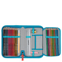 DerDieDas ErgoFlex Light Exklusiv Superflash - Schulranzen Set 5tlg. 800g (Blue Ice) - Markenkoffer