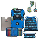 DerDieDas ErgoFlex Tiny Exklusiv Superflash - Schulranzen Set 5 tlg. 900g (Blue Robot) - Markenkoffer
