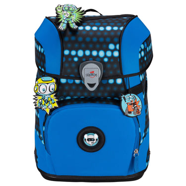 DerDieDas ErgoFlex Tiny Exklusiv Superflash - Schulranzen Set 5 tlg. 900g (Blue Robot) - Markenkoffer