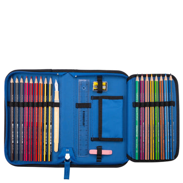 DerDieDas ErgoFlex Tiny Exklusiv Superflash - Schulranzen Set 5 tlg. 900g (Blue Robot) - Markenkoffer