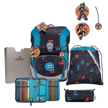 DerDieDas ErgoFlex Tiny - Schulranzen Set 5tlg. 900g (Ninja Fighter) - Markenkoffer