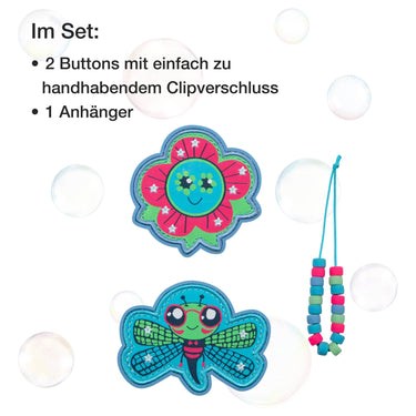 DerDieDas Zubehör Wechselbuttons 3tlg. (Happy Pixel) - Markenkoffer