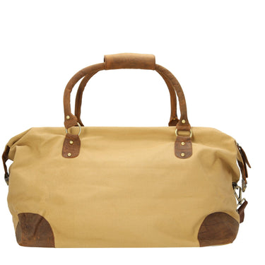 Dermata - Reisetasche Canvas/Leder Kombination 50 cm (brown) - Markenkoffer