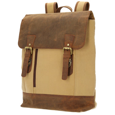 Dermata - Rucksack Canvas/Leder Kombination 39 cm (brown) - Markenkoffer