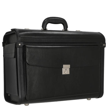 D&N Business - Pilotenkoffer 46 cm Leder (schwarz) - Markenkoffer