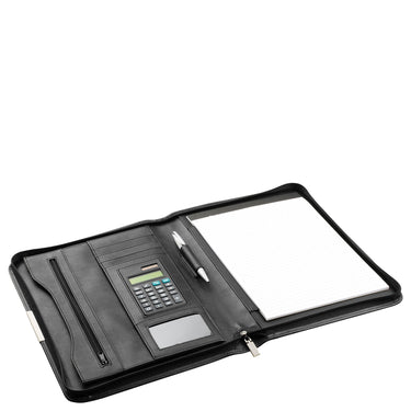 D&N Easy Business - Schreibmappe feingenarbtes PU 35 cm Rechner (schwarz) - Markenkoffer